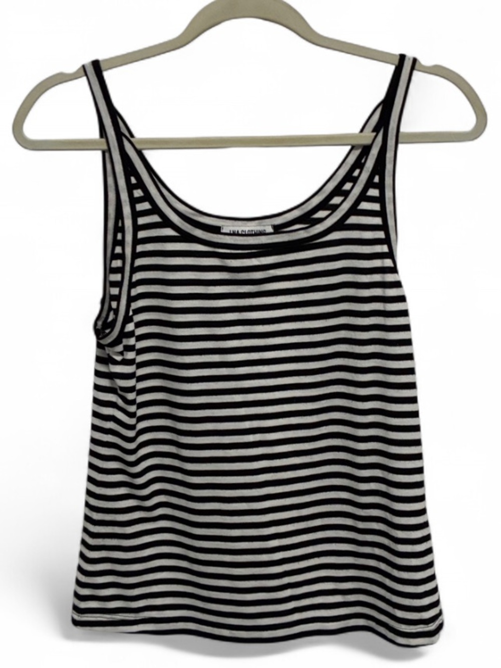 LNA Clothing Striped Black and White Tank Top
